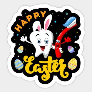 Happy Easter Day Funny Tooth Dental Hygienist Dentist Doctor Sticker